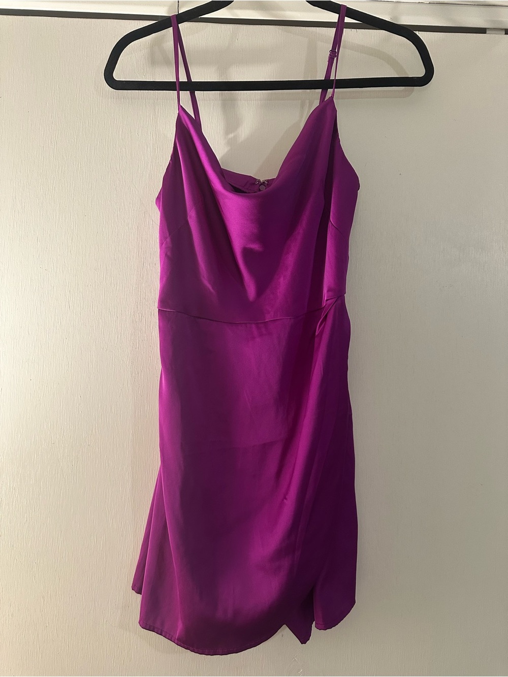 Express Magenta Slip Jumpsuit with Cowl Neck